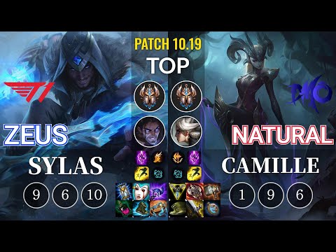T1 Zeus Sylas vs DMO Natural Camille Top - KR Patch 10.19