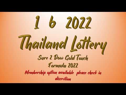 Thailand Lottery Sure 2 Dow Gold Touch Formula 2022   1-6-2022