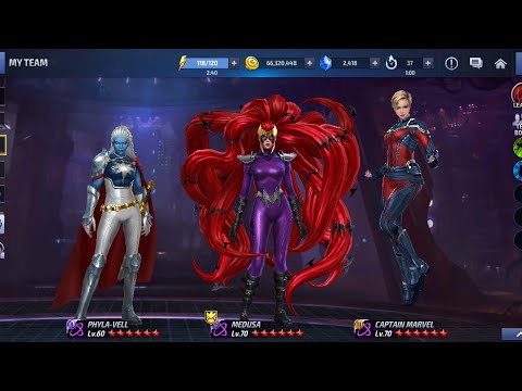 ABX UNIVERSAL FEMALE HERO PARALYZE SEASON -CAPTAIN MARVEL & MEDUSA -CTP OF RAGE| Marvel Future Fight