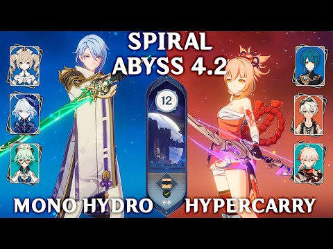 Spiral Abyss 4.2 Floor 12 9 Stars. C0 Ayato Mono Hydro and C0 Yoimiya Hypercarry. Genshin Impact 4.2