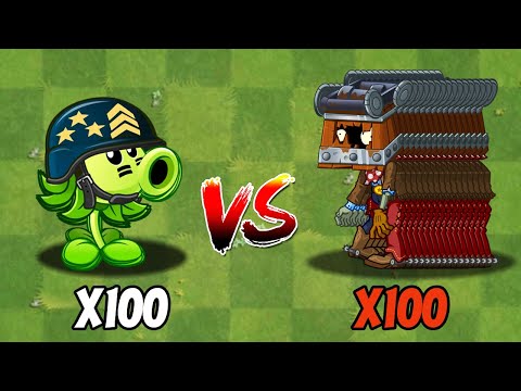 PVZ 2 Challenge - 100 Plants Max Level Vs 100 Zombies Level 3 - Who Will Win?