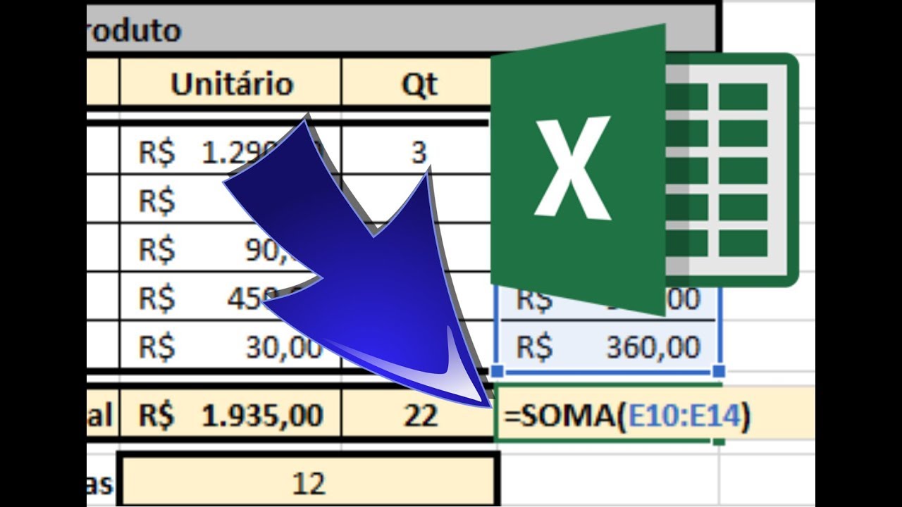 Como somar um intervalo de células no Excel