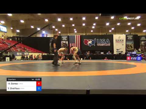 2018 Marine Corps US Open/UWW Junior Freestyle 61 Quarters - Austin Gomez (C-RTC) Vs. Trey Chalifo