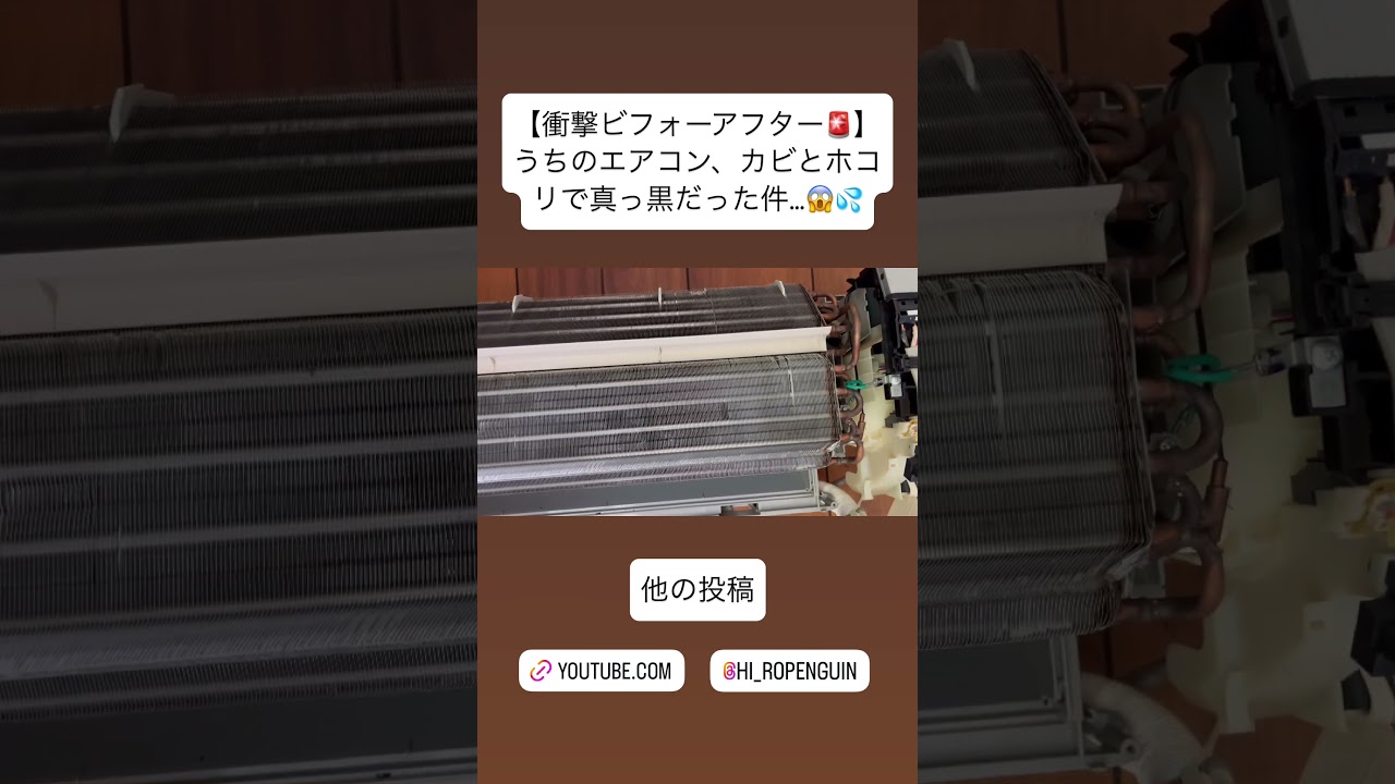 【閲覧注意】真っ黒エアコンをピカピカに！エアコンの異臭・効きが悪い原因はコレ！自分でできるエアコン掃除で電気代も節約！驚きのエアコンクリーニング#エアコンクリーニング