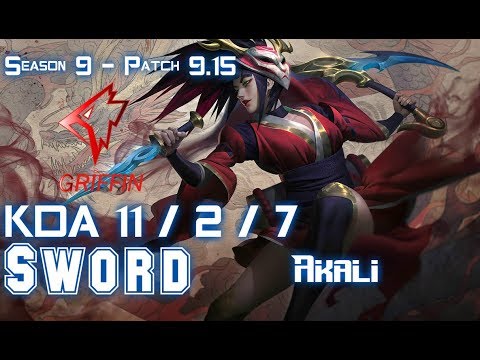 GRF Sword AKALI vs LULU Top - Patch 9.15 KR Ranked