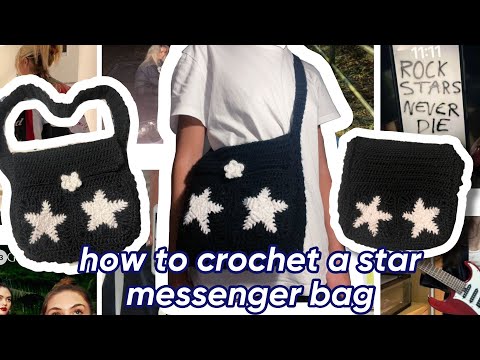 ☆ Messenger star crochet bag tutorial ☆ 🌟💗💐e