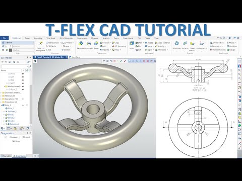 T-FLEX CAD Tutorial #3 | 3D Model Design Basic Beginners