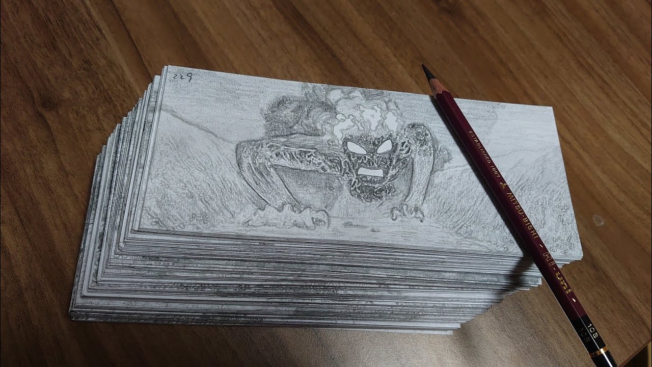 モアナ１のパラパラ漫画（テカーとモアナのシーン）