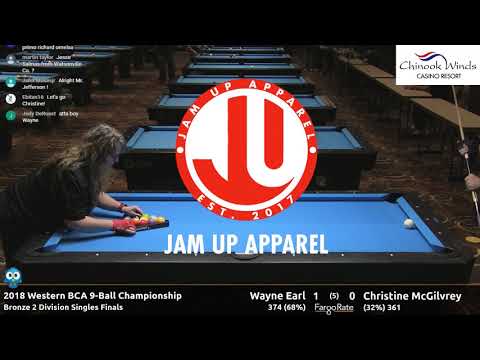 Wayne Earl vs Christine McGilvrey - 2018 Western BCA 9-Ball