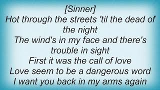 Sinner - Back In My Arms Lyrics