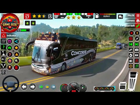 Off-road Euro Bus Driving Simulator 3D : Real Uphill Bus Driving Game : GamePlay