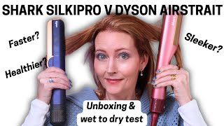 SHARK SILKIPRO STRAIGHT HAIR STRAIGHTENER + DRYER v Dyson Airstrait wet to dry test side by side