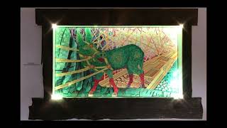 Elwida - „Der grüne Esel – Electra Adaption“, 140 x 80 cm, Öl auf Leinwand, 2021
„Der grüne Esel Electra – Adaption“ gefilmt mit KiraKira+