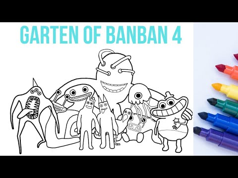 Garten of Banban 4 Coloring Pages from NEW THIRD Teaser Trailer / COLOR All NEW MONSTERS / NCS MUSIC