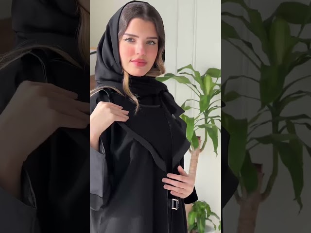 عباية جاكيت سوداء بتصميم ملكي فخم 7011