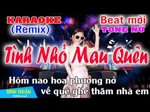 Tình Nhỏ Mau Quên Karaoke Remix Tone Nữ Dj Cực hay 2022