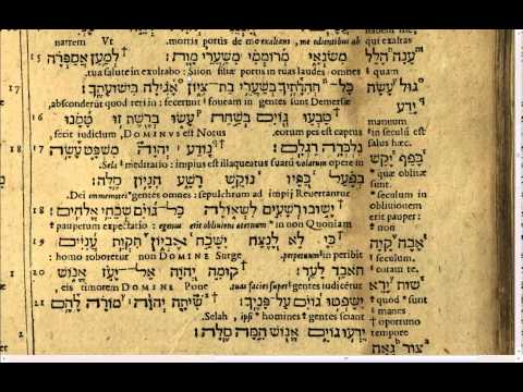 Montanus - Psalm 9 -  Latin and Hebrew 32 Tehillim תהלים Bible Reading