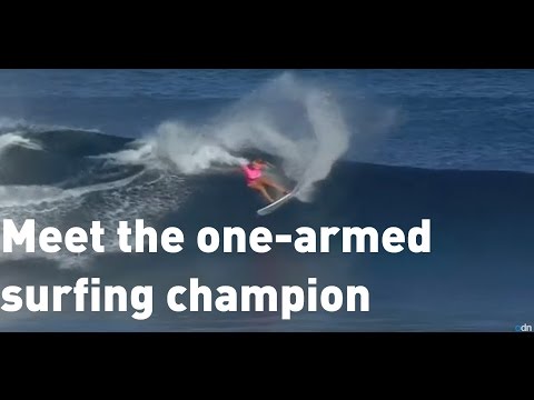 One-armed shark attack survivor beats world's best surfer in Fiji