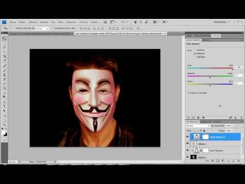 Photoshop Yüz Üstüne V For Vendetta Maskesi Yerleştirme / Fake V For Vendetta Mask Create