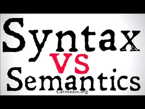 Syntax vs Semantics (Philosophical Distinctions)