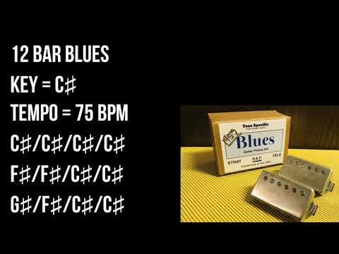 Slow Blues Backing Track For Guitar Players -12 Bar Blues, Key C♯ 75bpm, Drum & Bass Only No Guitar