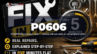 P0606 Explained — ECM/PCM processor fault — vehicle will not start or run properly until r | Trouble