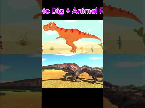 Jurassic Dig + Animal Revolt Battle Simulator #shorts #dinosaurgames #arbs