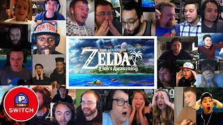 Live Reactions | Zelda: Link's Awakening for Nintendo Switch (25+ Youtubers Synched Compilation)