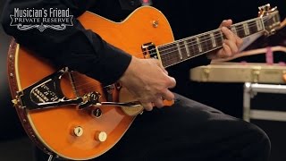 Video thumbnail for Gretsch Guitars G6121-1955 Chet Atkins Solid Body Electric Guitar by Musician's Friend