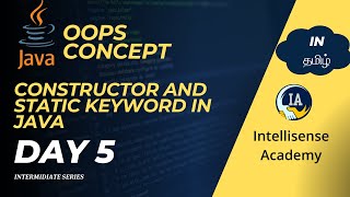 Constructor and Static Keyword in Java | With Examples in tamil