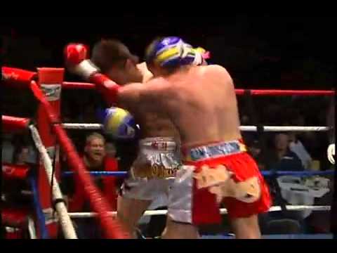 Brutal Elbow KO Muay Thai  Brad the Brick  Wall vs Abe Machihito