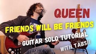 Friends Will Be Friends - QUEEN | Guitar solo tutorial FREE TABS