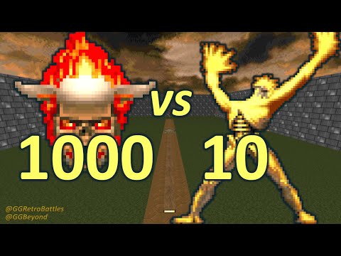 1000 Lost Souls vs 10 Arch-viles - Monster Infighting - Doom II Retro Battles