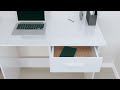 Schreibtisch Weiß - Holzwerkstoff - Massivholz - 100 x 76 x 100 cm