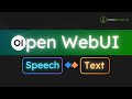 Open WebUI Voice Speech To Text Text To Speech Walkthrough And Configuration Options