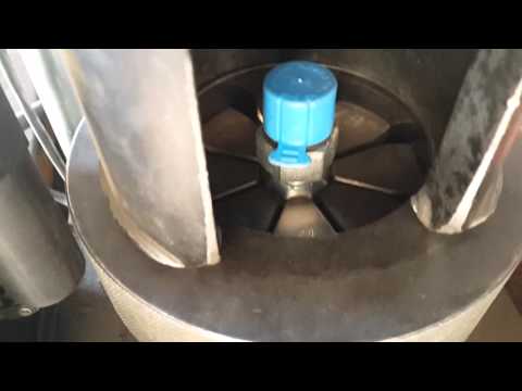 Gates Hydraulic hose crimper in action