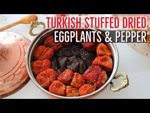 Turkish Stuffed Eggplant & Pepper "Kuru Etli Dolma" - Gourmeturca