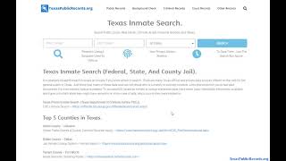 Texas Inmate Search (Lookup County Arrest Jail and Prison Records).
