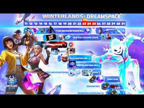 WINTERLAND CALENDER FREE FIRE 😱 | FF NEW EVENT | FREE FIRE NEW EVENT | UPCOMING EVENTS IN FREE FIRE