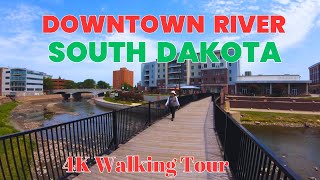 Downtown River Walk 4K | Sioux Falls, South Dakota, USA | Most Beautiful Tour