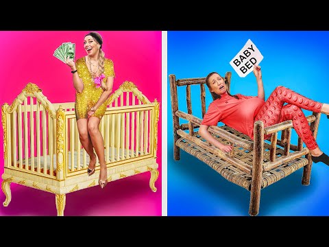 Rich vs Broke vs Giga Rich Pregnant! Funny Pregnancy Moments & DIY Ideas by Gotcha! Hacks