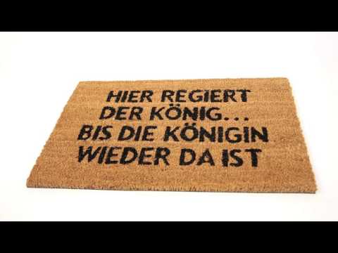 Fußmatte Kokos KÖNIGIN Schwarz - Braun - Naturfaser - Kunststoff - 40 x 1 x 60 cm