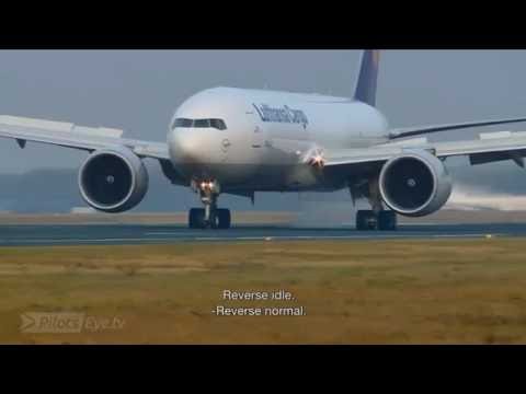 Lufthansa Boeing 777F descent and landing into Frankfurt [English Subtitles]