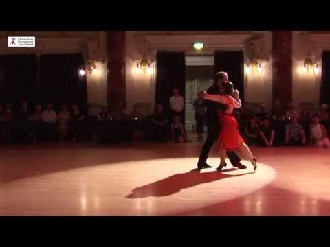  Jolanta Dickson  and  Adrian Barsby  are  dancing  to  "  Que Falta Que Me Haces  "  by  Miguel Caló  at  Cheltenham International Tango Festival  in  2016
