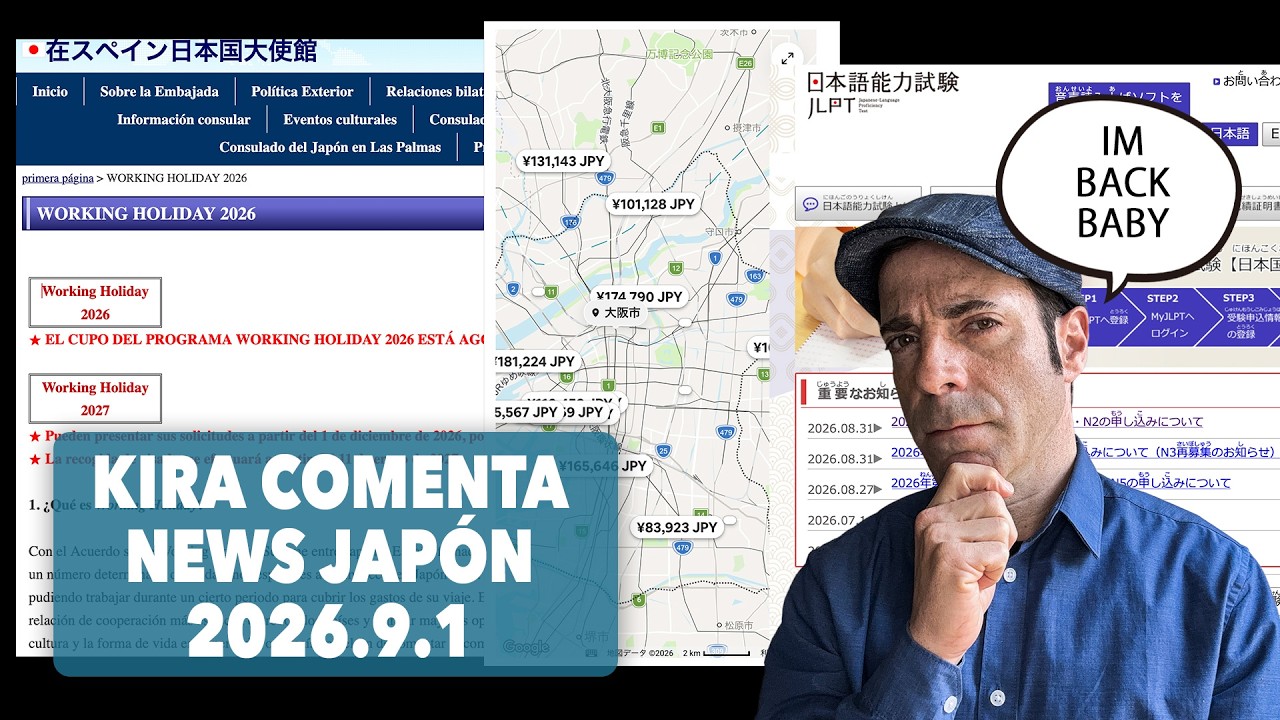 LIVE! KIRA COMENTA NEWS / 3 MALAS NOTICIAS: JLPT, WHV Y GENTRIFICACION