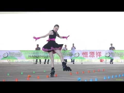 2017 Roller Games，Junior Women Classic Slalom 10th，Bamatter Rodriguez Olga 青女花桩 10th 俄罗斯