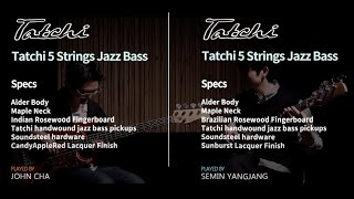Video thumbnail for Tatchi 5Strings Jazz Bass [브라질리안 vs 인디언] 지판사운드 비교 by Tatchi Guitar&Bass