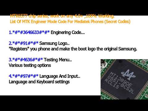 List Of MTK Engineer Mode Code For Mediatek Phones