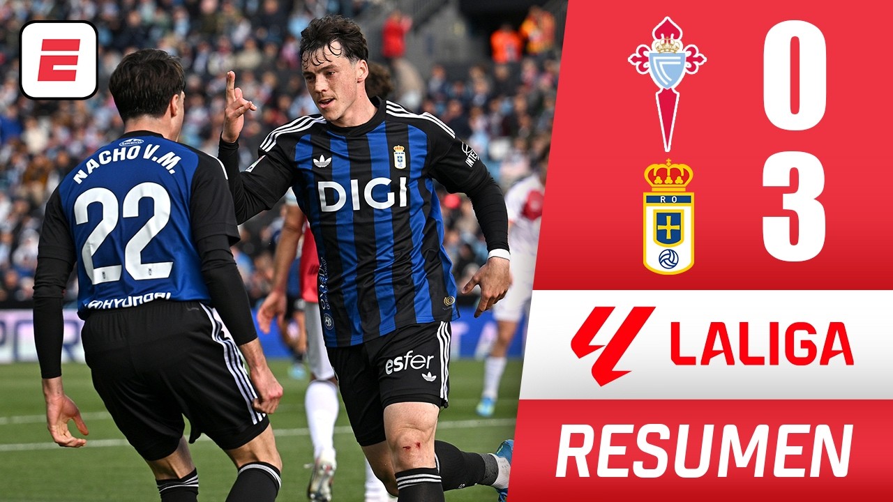 El Real Oviedo humilló con goleada por 3-0 al Celta de Vigo. Doblete de Federico Viñas | La Liga