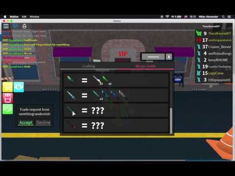 Roblox Assassin Biggest Inventory Ever 61 Exotics Trading For - roblox assassin crafting dark horse how to craft the new mythics dark horse and freezendo